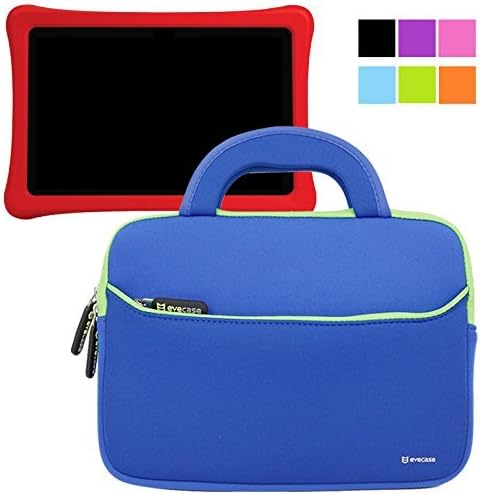 Nabi Elev-8 Case Evecase Kids Tablet Neoprene Sleeve Carrying Case Compatible with Fuhu Elev-8 inch Android Tablet, NABI 2, nabi 2S Tablet PC (SN02-NV07A-WH)- Blue