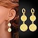 U7 Women 18K Gold Plated Muslim Symbol Coin Beaded Necklace Bracelet Earrings Set