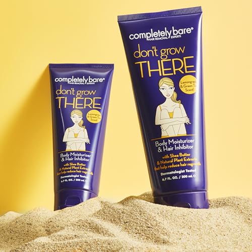 Completely Bare don't grow THERE Body Moisturizer & Hair Inhibitor - Shea Butter & Hair Minimizers 6.7 FL OZ