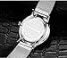 FANMIS Mens Luxury Wristwatch Silver Mesh Stainless Steel Ultra-thin White Dial Waterproof Calendar Quartz Watch
