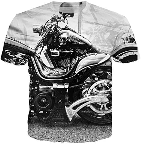 GIGA COOL Womens Mens Motorcycle Skull 3D T Shirts Fashion Hip Hop Streetwear Tops Tee Tshirt
