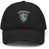 Wrexham AFC Minimalist Dragon Design Embroidered Distressed Dad Hat Soccer Football Cap