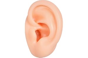 XCAKE LCOOK Silicone Right Ear Model, Piercing Practice Body Parts Model, Fake Ear Display Model for Piercing Practice Acupuncture Jewelry Display Teaching
