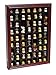 59 Thimble Display Case Wall Shadow Box Cabinet, Glass Door, Solid Wood, TC01-Ch