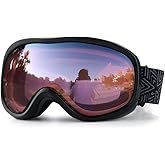 SPOSUNE Ski Goggles Over Glasses with Dual lens, Anti-fog Anti-UV Snow Goggle for Men Women Youth Skiing Snowmobile