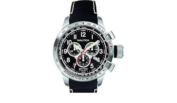 Nautica Men's 29504 Black Dial Croc Swiss Chronograph Watch : Amazon.ca:  Clothing, Shoes \u0026 Accessories