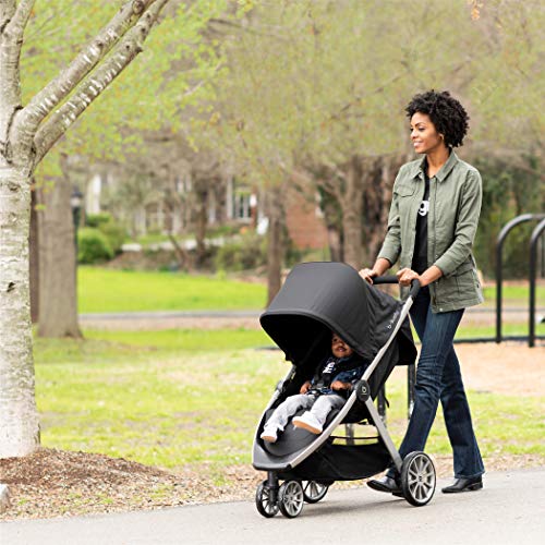 Britax B-Lively Lightweight Stroller, Raven - One Hand Fold, Large UV50+ Canopy, All Wheel Suspension