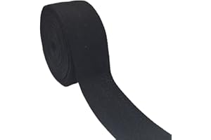 PAMIR TONG 2 Inch Black Cotton Herringbone Twill Tape for Sewing,15 Yards Bias Binding, Pet Collar, Home Deco -Durable Webbing Straps-Natural Bias Binding Tape Ribbon & Handles for Crafting DIY