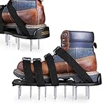 TACKLIFE Lawn Aerator Shoes, Updated Stiffened Sole Design,4 Aluminum Alloy Buckled Lawn Sandals - GAS1A