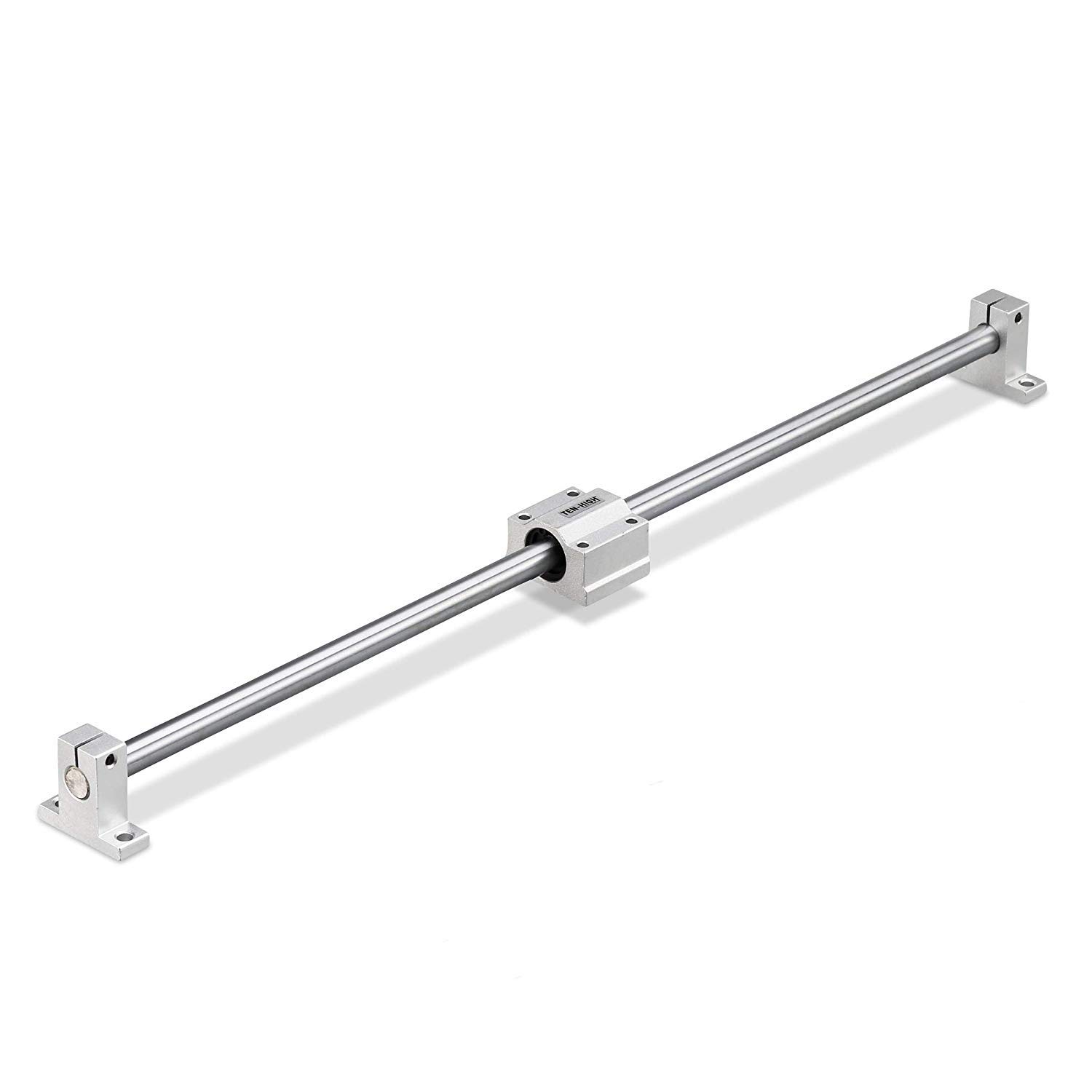 TEN-HIGH Linear Shaft CNC parts kits 1pcs 500mm 19.69 inch Steel Linear Shaft+1pcs SCS25UU 25mm Dia Ball Bearing Slide Bushing+2pcs SK25 Aluminum Rail Support Guide