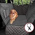 Vailge 100% Waterproof Dog Car Seat Covers, Dog Seat Cover with Side Flaps, Pet Seat Cover for Back Seat - Black, Hammock Convertible