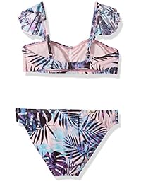 Hobie Big Girls 'Bandeau parte superior y lateral Sash Hipster parte inferior conjunto de bañador