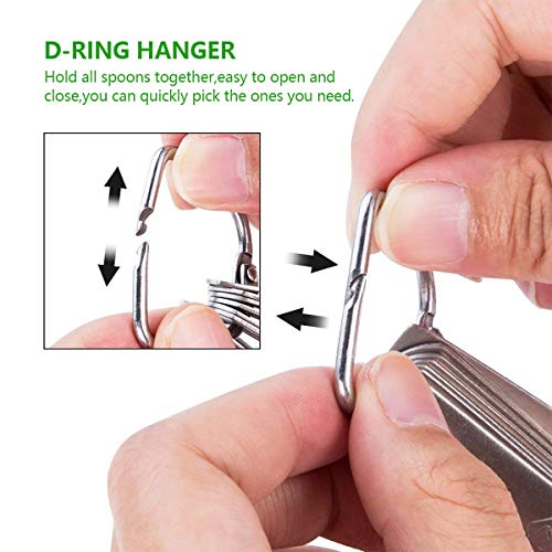 Measuring Spoons Stainless Steel, Yoelike Set of 9+1 for Measurement Dry and Liquid Ingredients Mini Milliliter Teaspoon and Tablespoon Accurate Measure Spoon Tool for Home/Kitchen/Cooking/Baking