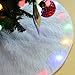 BIGOU Christmas Tree Skirt with LED Light, 30 Inch 2 Modes Snow White Luxury Faux Fur Tree Skirts Base Cover Floor Mat Christmas Lighting Decorations for Xmas Party Holiday Home Garden