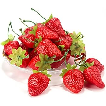 Amazon Com Umiss Artificial Strawberries 30pcs Fake Strawberry
