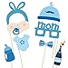 BESTOYARD Baby Boy Shower Photo Props Baby Birthday Party Photo Posing Props Kits 34 Pcs