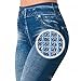 Eastabile Womens' Jeans Printed Slim Denim Jeggings Leggings Stretchy Pencil Pants (S, Blue)