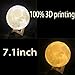 7.1 inch Full Moon Lamp,3D Moon Lamp, 100% 3D Printing LED 16 Colors Moon Lamp, Touch& Remote Control Decorative Moon Light.