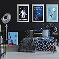 Pillow & Toast Kids Wall Art, Space Posters for Children Room, Kids Bedroom Decor, Classroom Prints, Set of Four 11 x 17