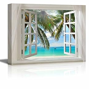 Glimpse into Beautiful Tropical Beach with Palm Tree...