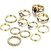 DDLBiz 12pcs/Set Women Bohemian Vintage Silver Stack Fine Rings Above Knuckle Rings Set (Gold)