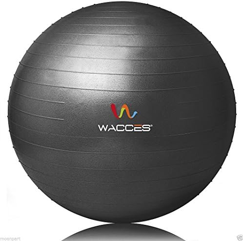 Exercise Ball & Air Pump for Yoga Fitness Pilates Sculpting 75 cm (29) Black