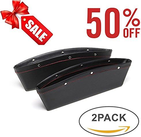 Car Seat Gap Filler（2 Pack）,ZACAR Car Seat Gap Pocket is used to hold the Cell Phone Wallet Coin Key and Prevent Things from Falling Off,Use Premium PU Full Leather,Suitable for most Cars