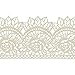 Large Pre-Made Ready to Use Edible Cake Lace Rose Scallop Ivory White 14-inch 10-piece Set
