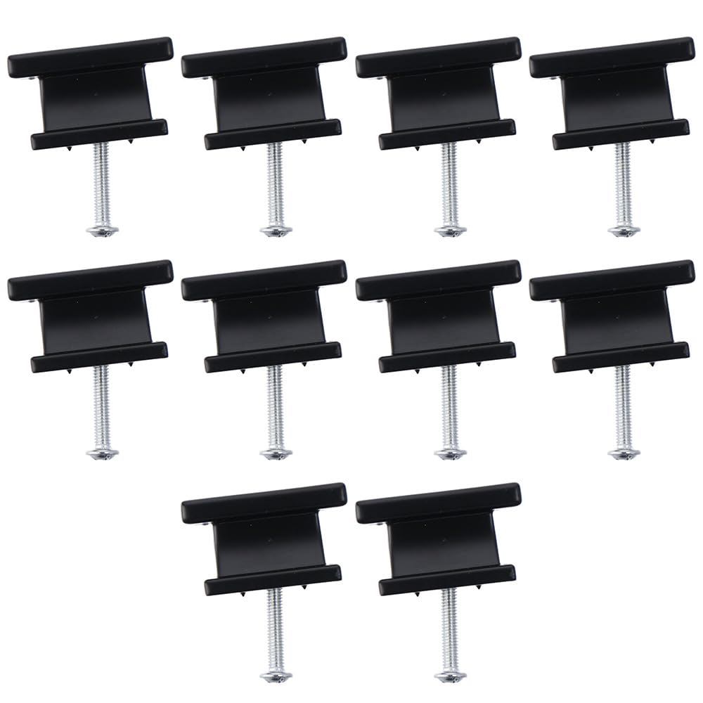 Upluckey Furniture Hardware 10 Pack Black Modern Zinc Alloy Drawer Pulls Single Hole T Shape Dresser Knob Kitchen Bathroom