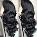 V SHOW Hair Brazilian Body Wave Human Hair Lace Front Wigs 13x6 Pre Plucked Natural Hairline Lace Wigs Free Part Natural Color(20 Inches)