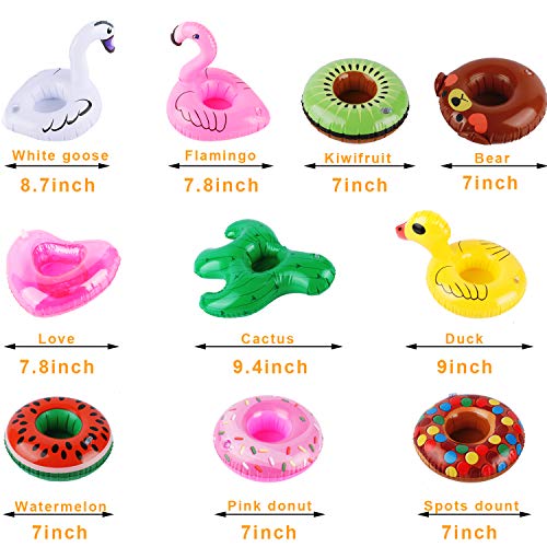 image for HLXY Inflatable Drink Holders 20 Packs Swim Drink Floats Coasters Summ
