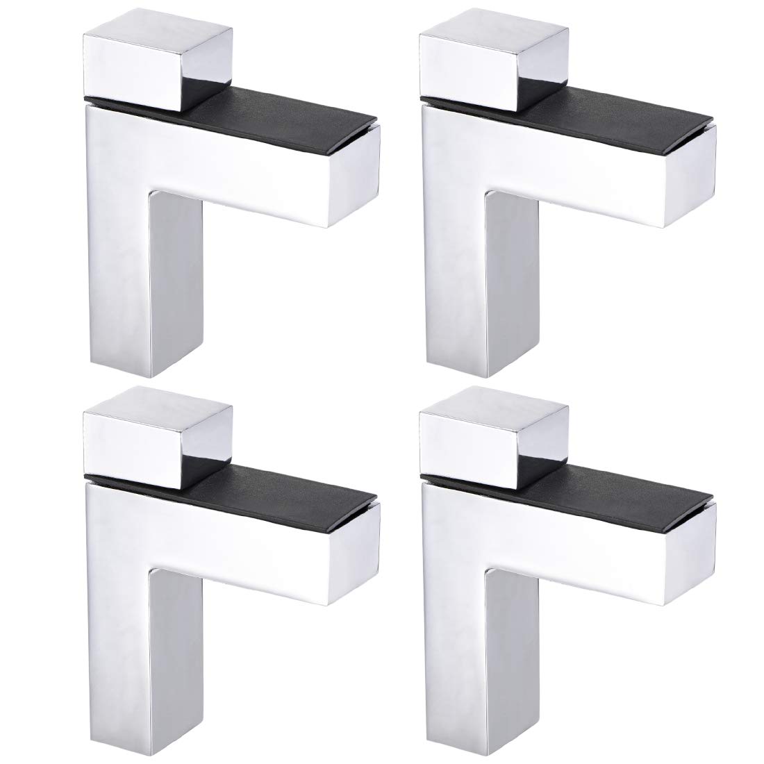 sourcing map Glass Shelf Bracket Wall Mount Adjustable Zinc Alloy Clamp Holder for 5-28mm Thickness 4pcs