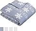 Amazon Brand – Pinzon Cotton Flannel Duvet Cover - Queen, Snowflake Dusty Blue