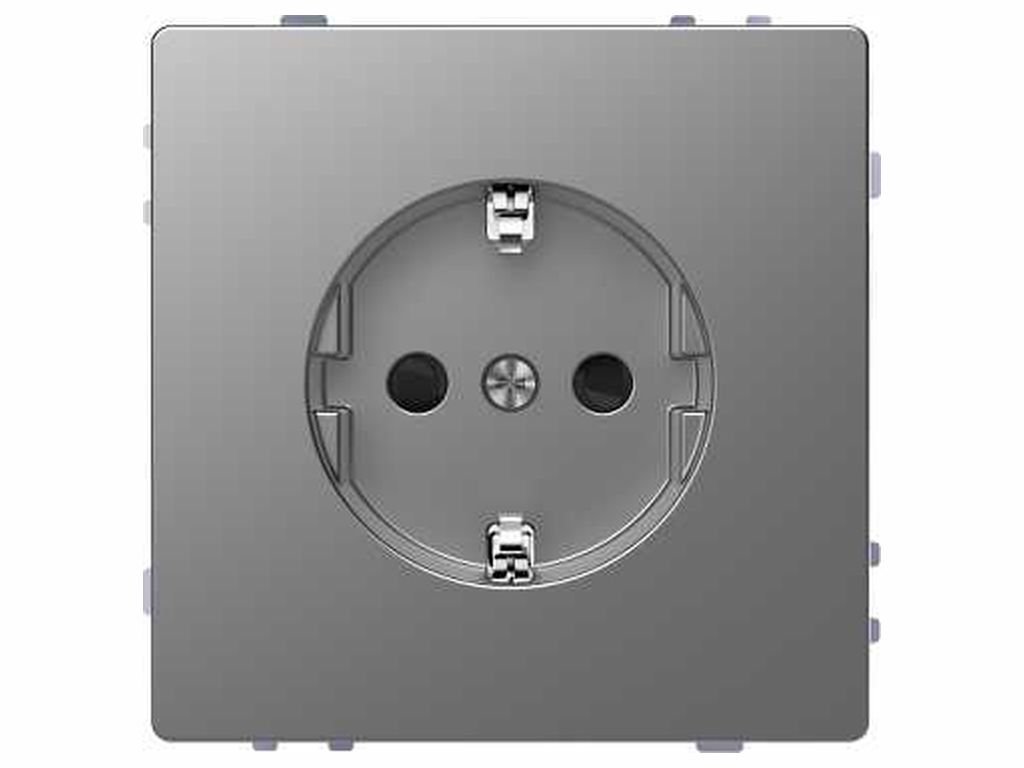 Schneider Electric mtn2300 – 6036 Socket Shuko Complete with 16 A Mechanism, Aluminium, D-Life Series for Recessed Installation