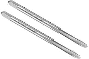 uxcell 2pcs Hand Plug Tap #4-40 UNC 2B Thread Plug Style Taps Straight Flute Screw Tapping Threading Tool High Speed Steel HS
