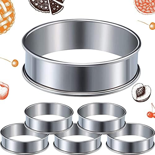 ELECDON Pieces Muffin Tart Rings Double Rolled Stainless Steel