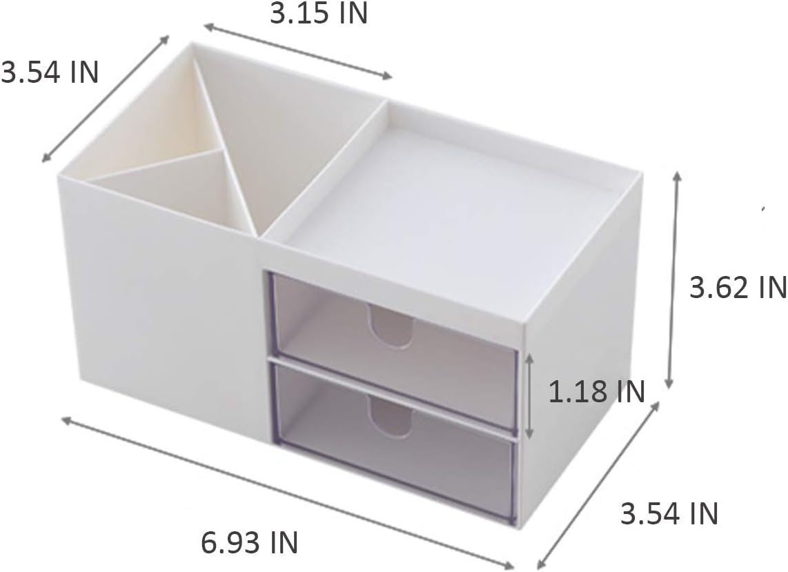 Kawaii Desk Organizer And Accessories, Pencil holder, Desktop organization, Supply Organizer With 2 Drawers .Simple Design Desktop Stationery Storage Suit For Office ,School,Room. (Blue): Home Improvement