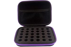 DHXYZZB Essential Oils Carrying Case Holds 30 Grids for 1-3ML Roller Bottles Storage peptide vial case for fridge Organizer Bag Hard Shell for Home, Travel, and Presentations (Purple)