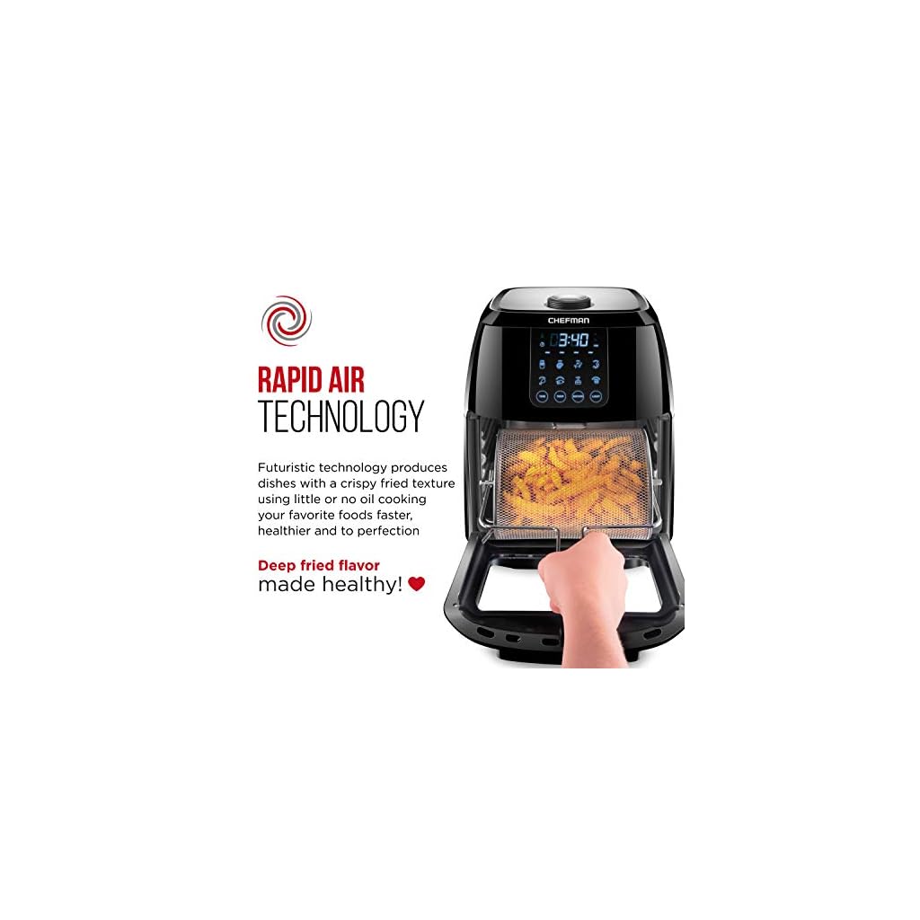 Chefman 6.3 Quart Digital Air Fryer+ Rotisserie, Dehydrator, Convection