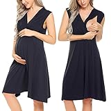 Dorani Breastfeeding PJS Women’s Nursing Nightgowns Sleeveless Maternity Sleepwear S-XXL
