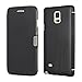 MTRONX Phone Case for Samsung GalaxyNote 4, Note 4, Magnetic Ultra Folio Flip Slim Leather Twill Case Cover Pouch N9100 - Black(MG-BK)