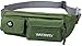WATERFLY Fanny Pack Slim Soft Polyester Water Resistant Waist Bag Pack for Man Women Carrying iPhone 8 Samsung S6 (green)
