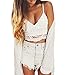 Romacci Women Crochet Tank Camisole Lace Vest Blouse Bralette Bra Crop Top