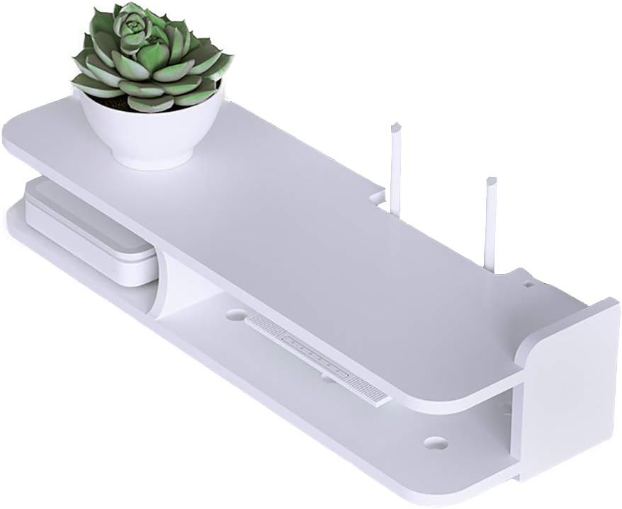 WallMounted WiFi Router Rack, WoodPlastic Panel WallMounted Storage