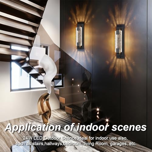 Tipace 15.7 Inches LED Porch Lights Outdoor Waterproof Modern Outside Sconce Wall Mount for Doorway Hallway Porch Patio Yard Doorway