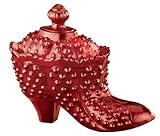 Miles Kimball Red Depression Style Glass Hobnail Shoe Candy Dish
