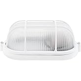 RTNLIT Nautical Bulkhead Light Fixture, White Outdoor Wall Light Fixture for Wall or Ceiling, Wet Location for Sauna Room, (G