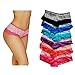 Sexy printed lace trim cotton hipsters boy shorts pack of 6 different zebra colors, All Sorted 1, Large