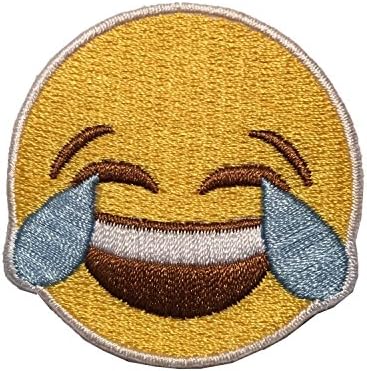 Tears of joy velcro patch - emoji velcro patches for backpacks, hats, vests, and gear