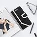 FYY Leather Case with Mirror for Samsung Galaxy Note 8, Leather Wallet Flip Folio Case with Mirror and Wrist Strap for Galaxy Note 8 Black